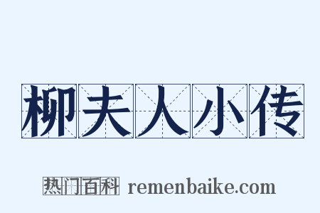 柳夫人小传是什么意思的图片